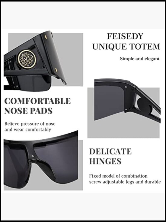 Oversized Wrap Shield Sunglasses for Cycling Driving Vacation main image 3